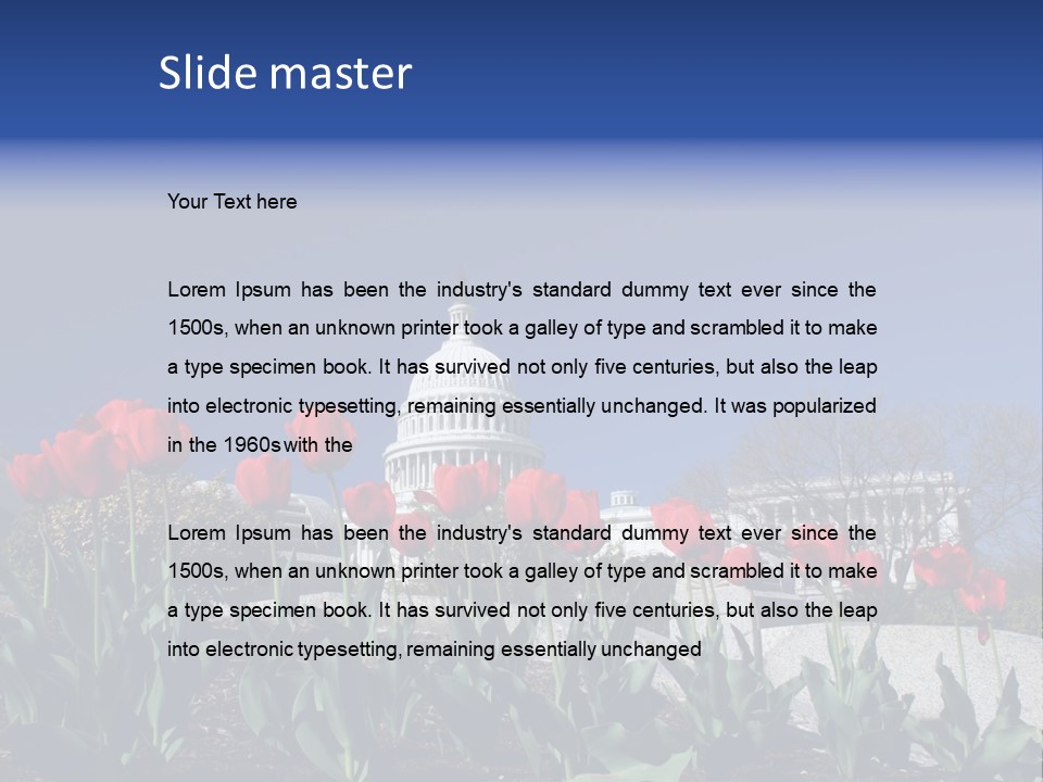 Red Capital Washington PowerPoint Template