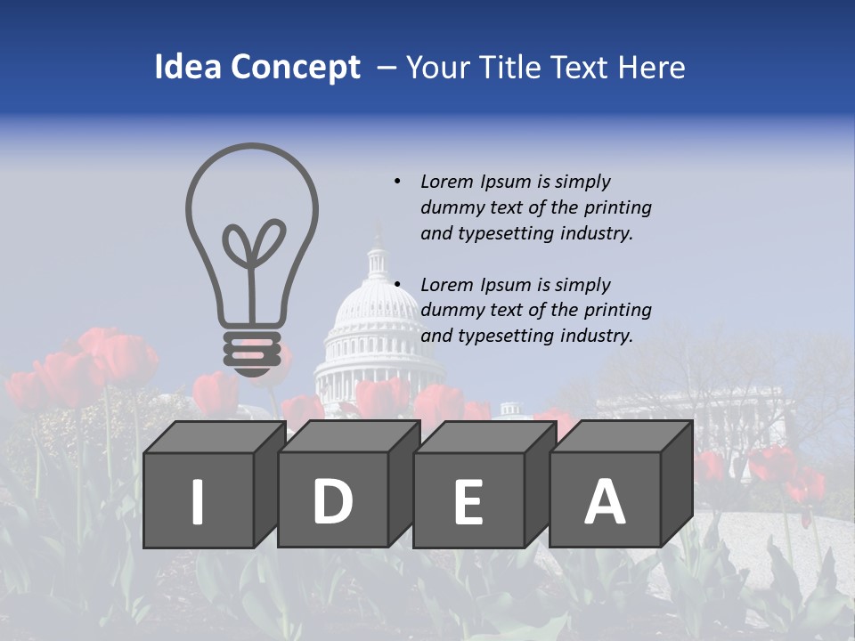 Red Capital Washington PowerPoint Template