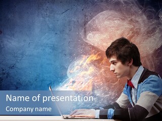 Businessman Light Boy PowerPoint Template