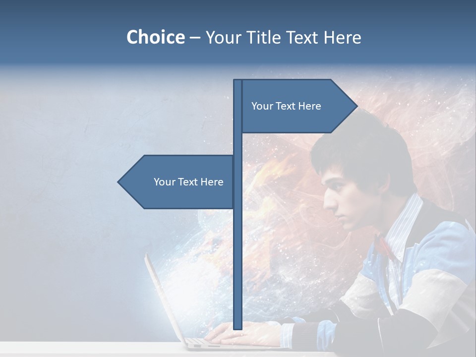 Businessman Light Boy PowerPoint Template