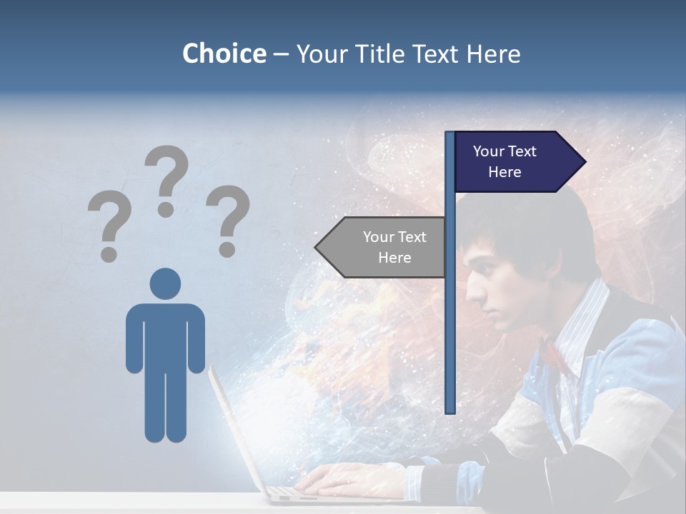 Businessman Light Boy PowerPoint Template