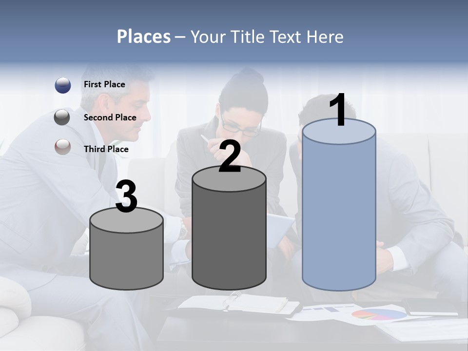 Happy Businessman Workplace PowerPoint Template