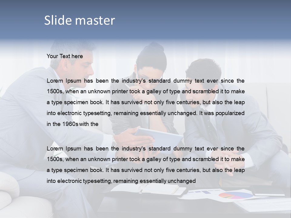 Happy Businessman Workplace PowerPoint Template