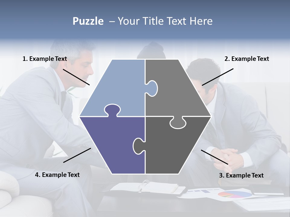 Happy Businessman Workplace PowerPoint Template