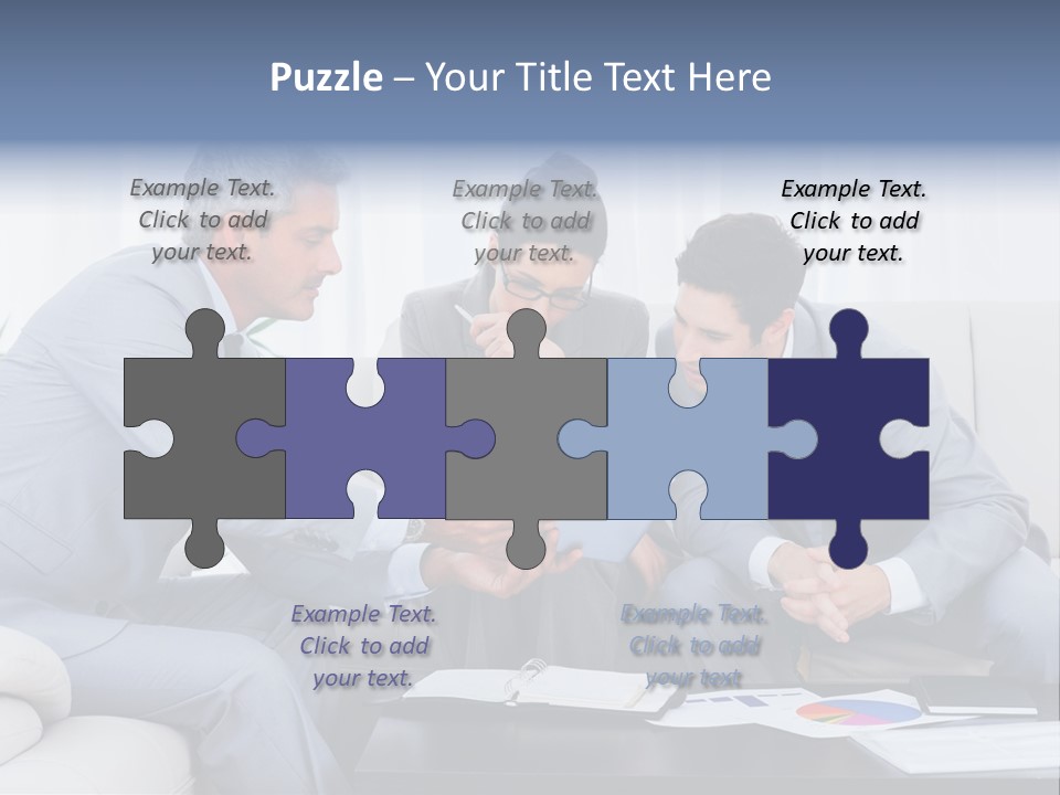 Happy Businessman Workplace PowerPoint Template