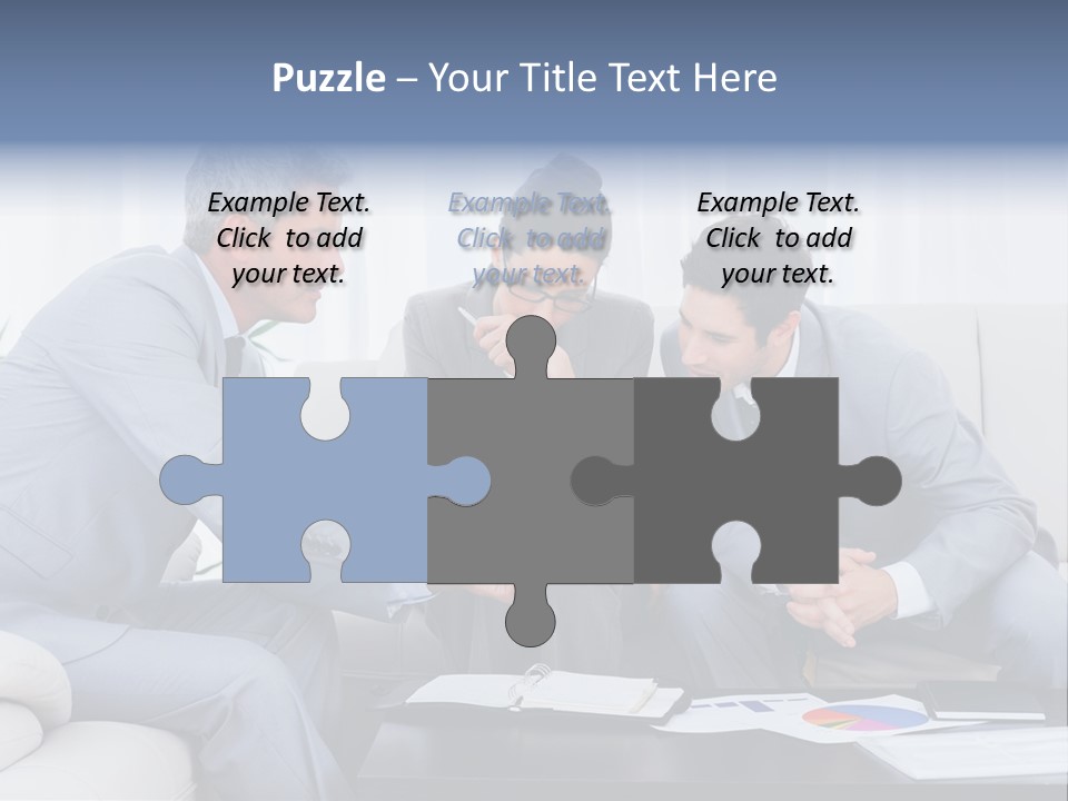 Happy Businessman Workplace PowerPoint Template