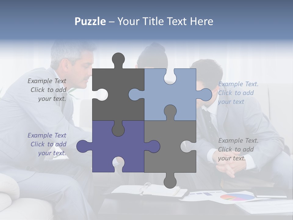 Happy Businessman Workplace PowerPoint Template