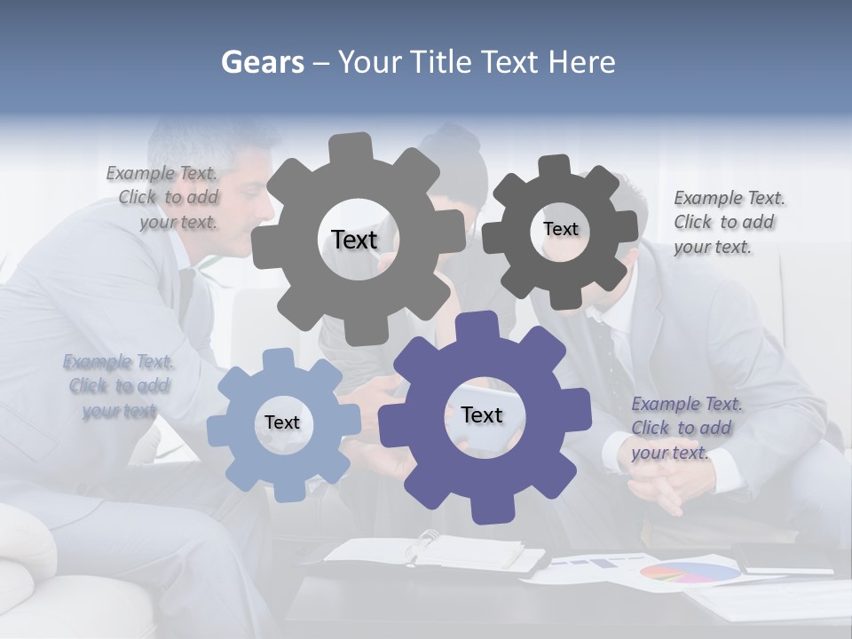 Happy Businessman Workplace PowerPoint Template