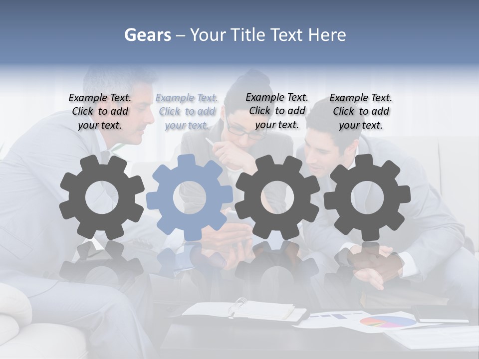 Happy Businessman Workplace PowerPoint Template