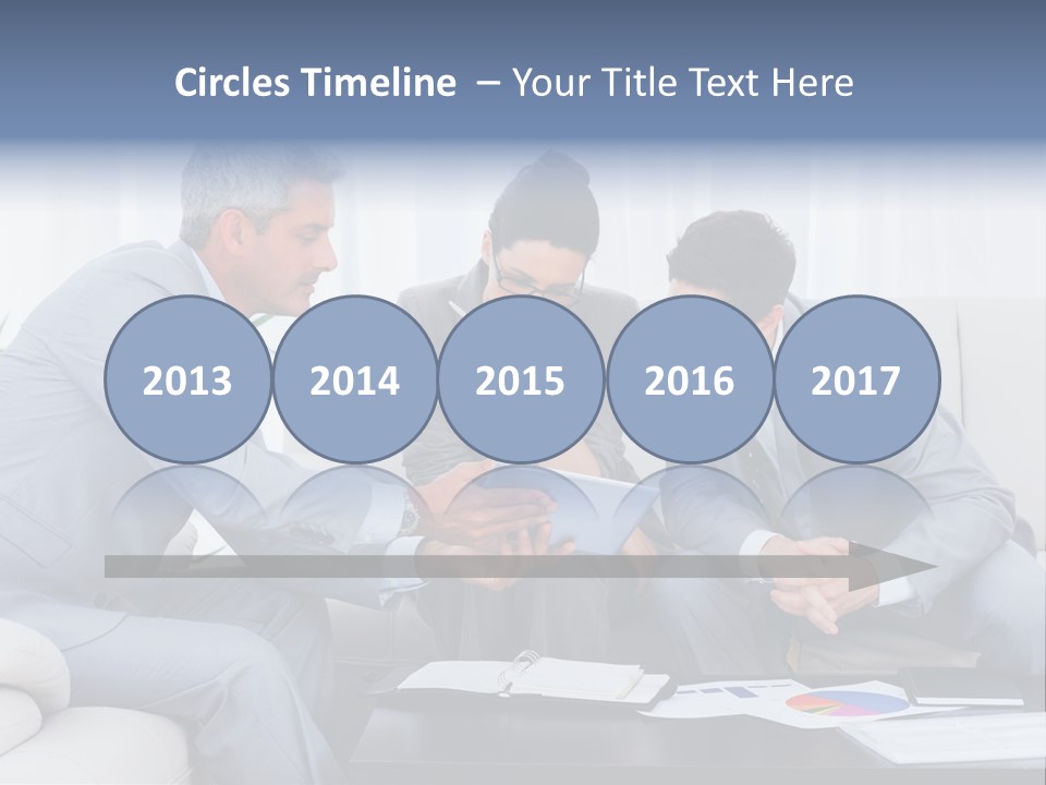 Happy Businessman Workplace PowerPoint Template