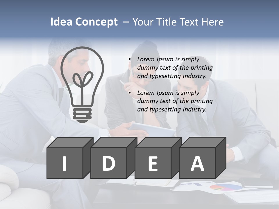 Happy Businessman Workplace PowerPoint Template