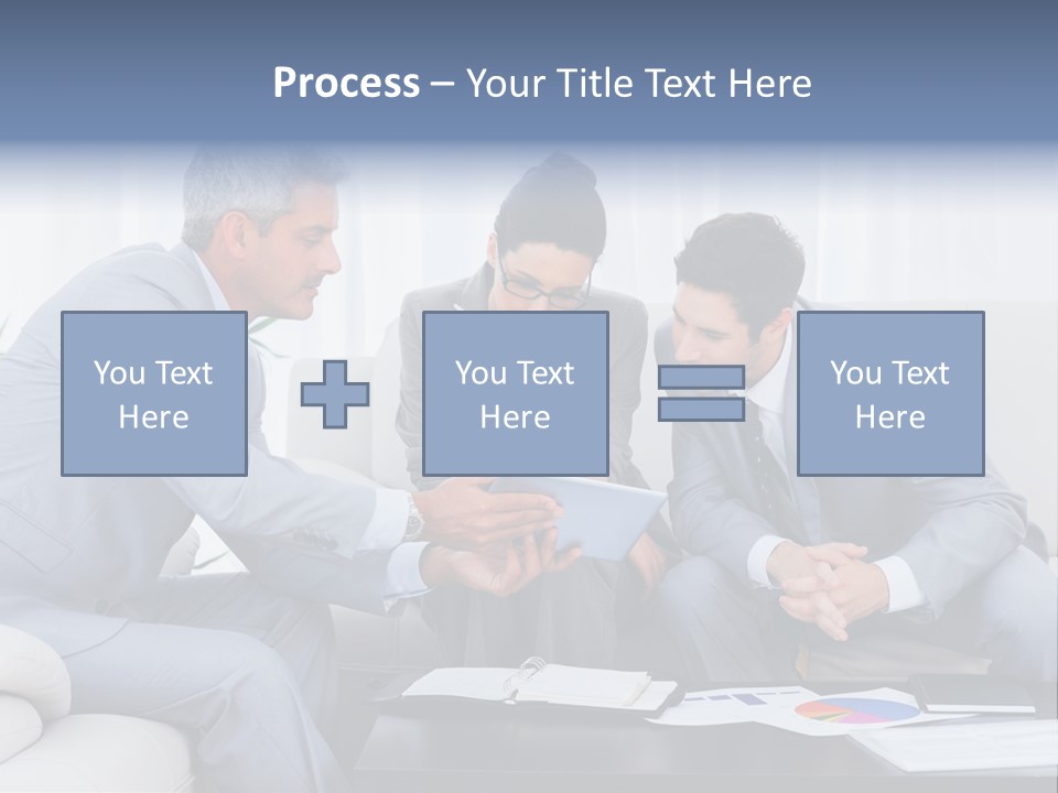 Happy Businessman Workplace PowerPoint Template