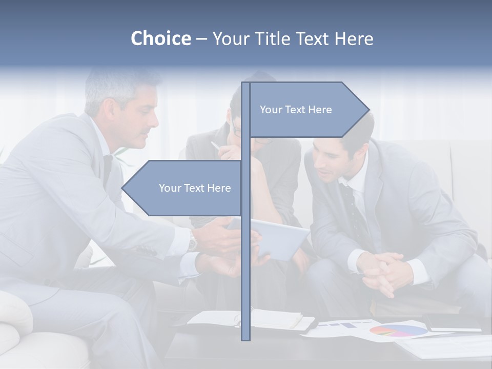 Happy Businessman Workplace PowerPoint Template