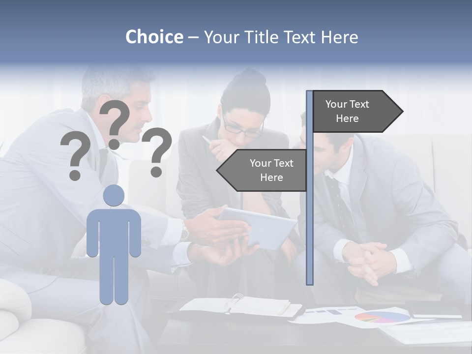 Happy Businessman Workplace PowerPoint Template