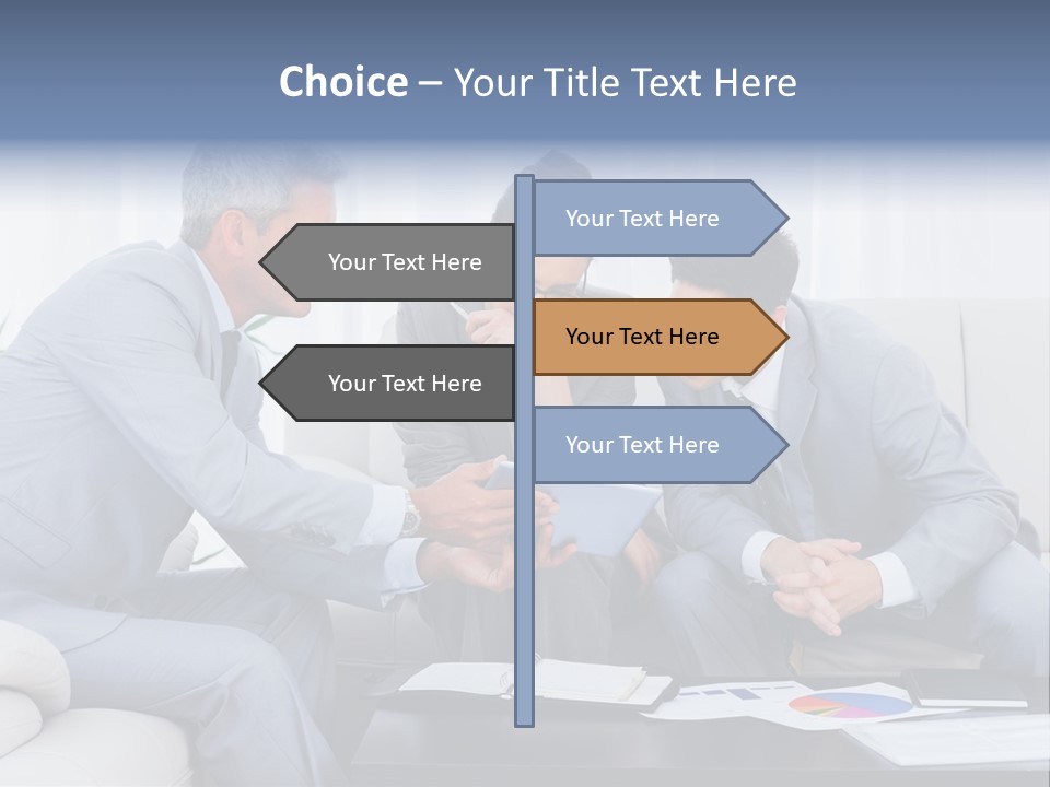 Happy Businessman Workplace PowerPoint Template