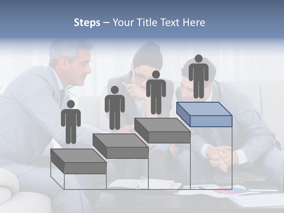 Happy Businessman Workplace PowerPoint Template