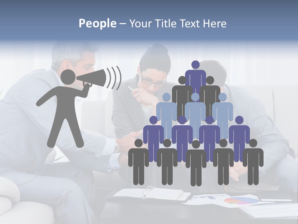 Happy Businessman Workplace PowerPoint Template