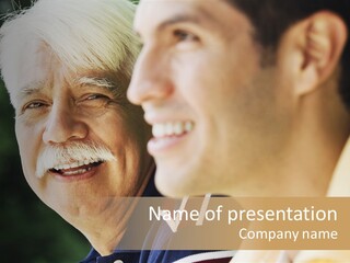 Looking At Camera Hispanic Senior PowerPoint Template