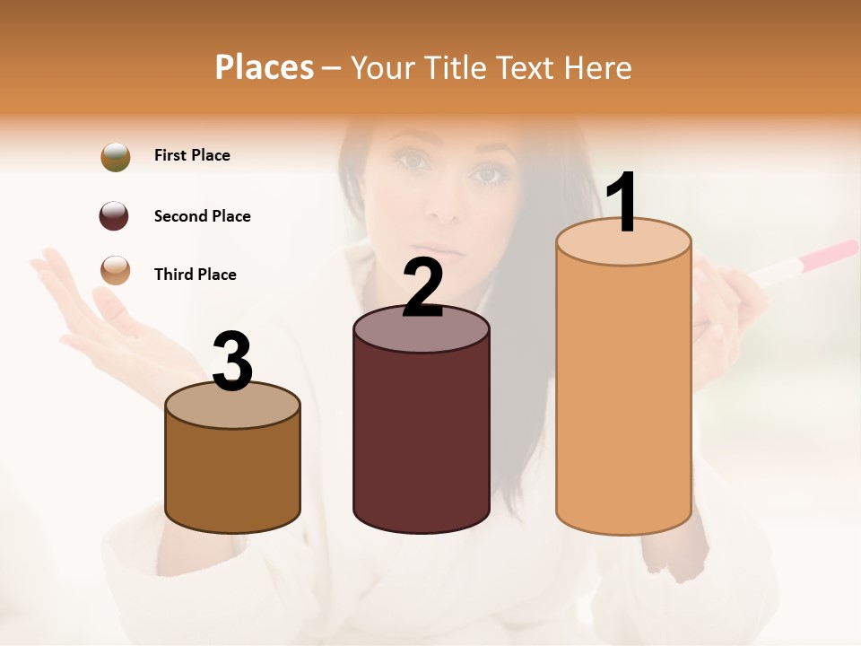 Bright White Girl PowerPoint Template