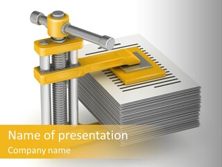 A Bunch Of Yellow And Silver Objects On A White Background PowerPoint Template