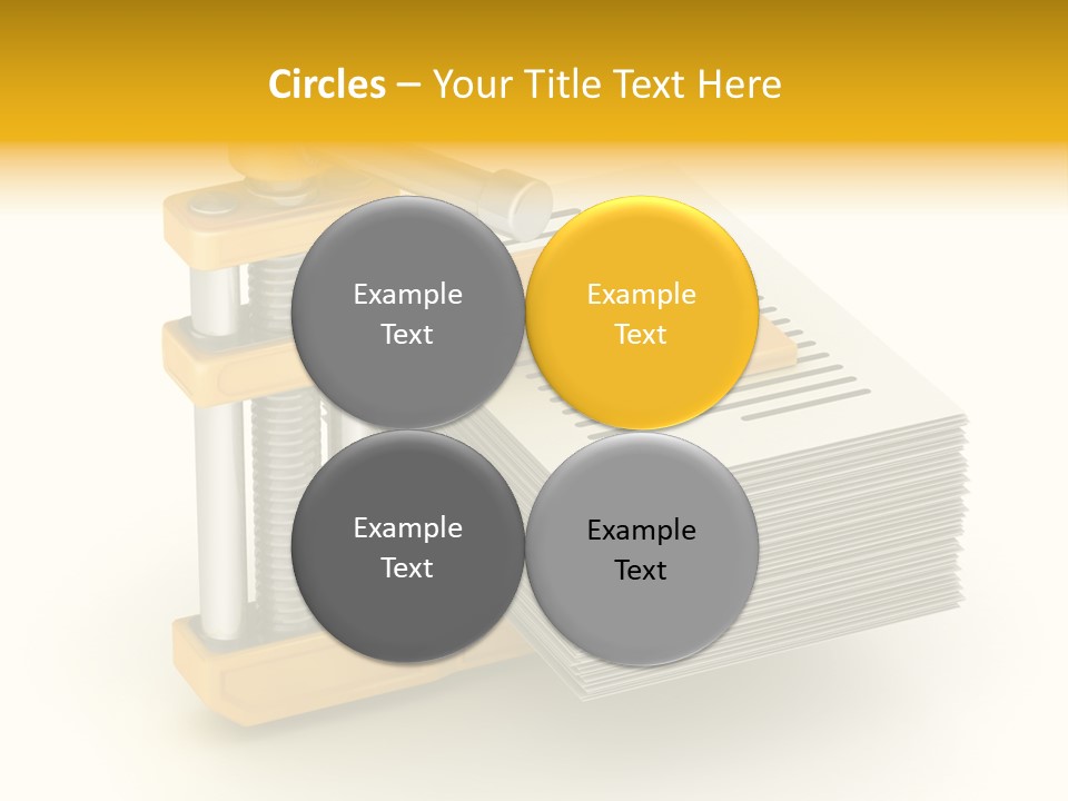 A Bunch Of Yellow And Silver Objects On A White Background PowerPoint Template