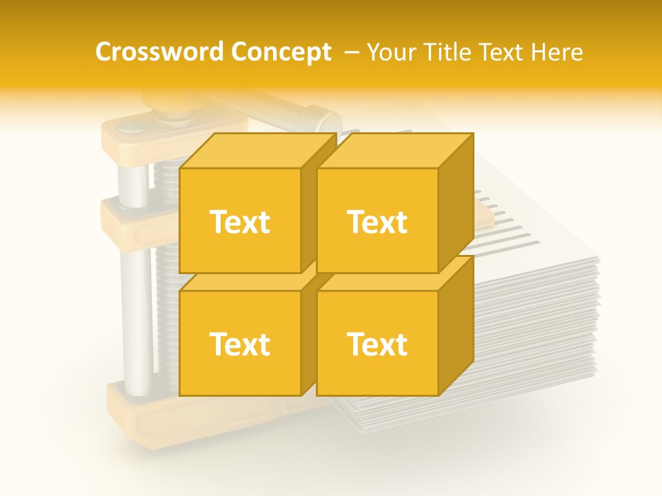 A Bunch Of Yellow And Silver Objects On A White Background PowerPoint Template