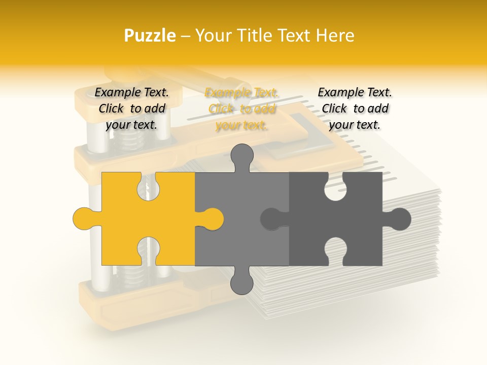 A Bunch Of Yellow And Silver Objects On A White Background PowerPoint Template