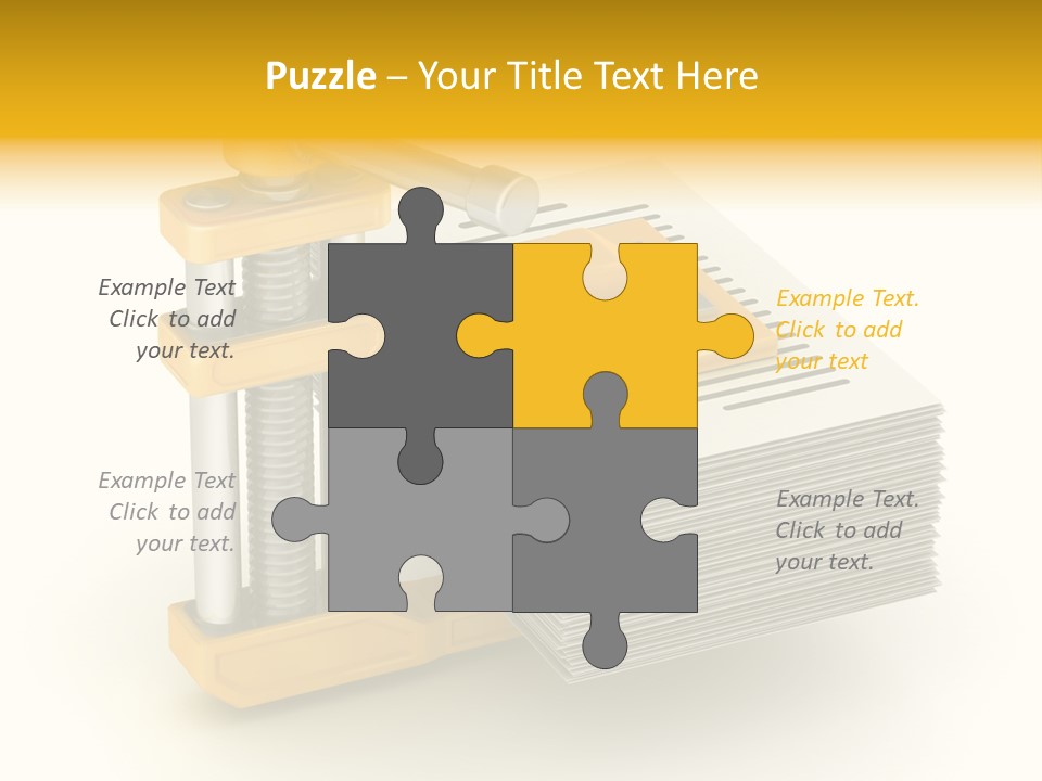 A Bunch Of Yellow And Silver Objects On A White Background PowerPoint Template