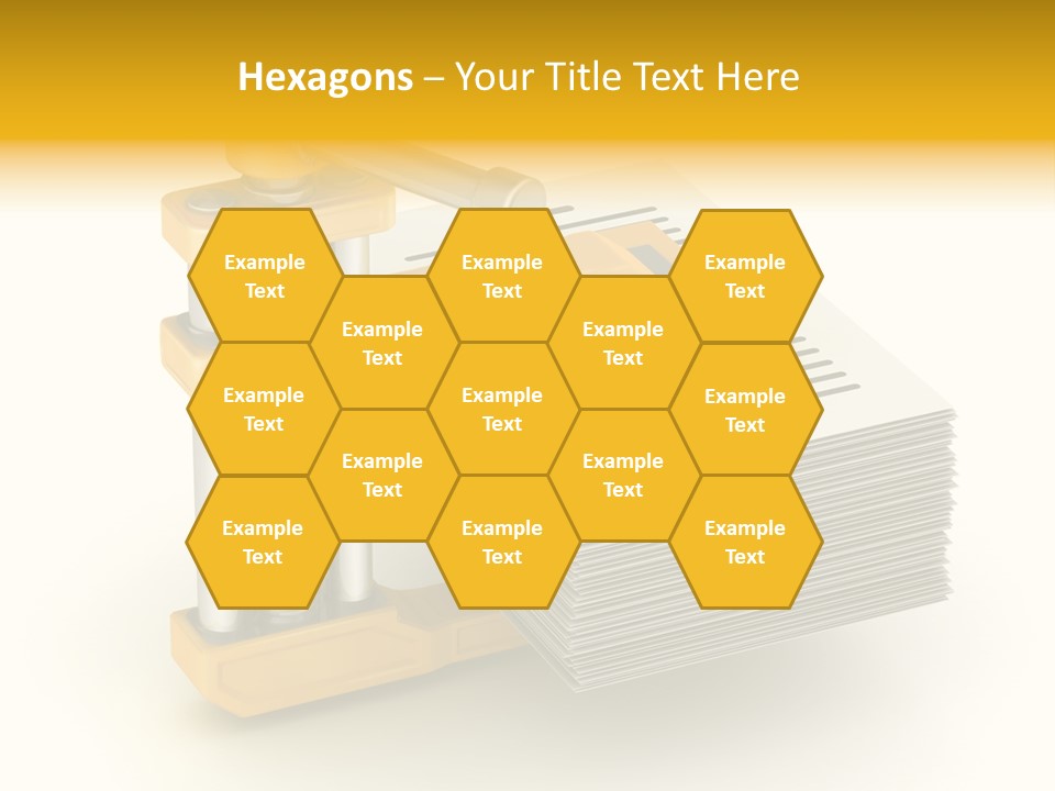 A Bunch Of Yellow And Silver Objects On A White Background PowerPoint Template