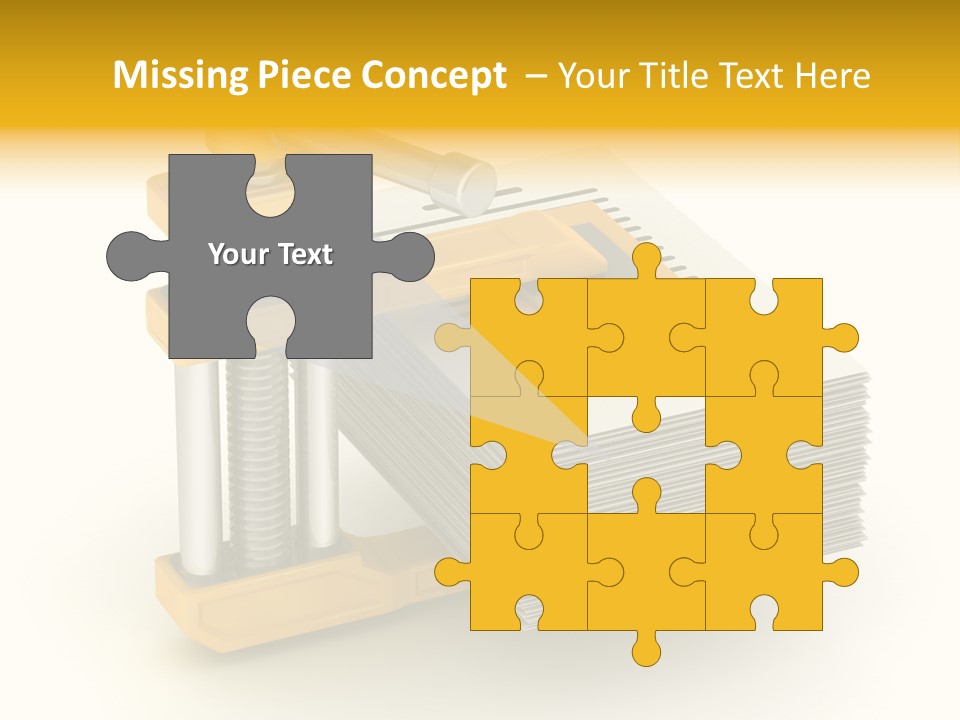 A Bunch Of Yellow And Silver Objects On A White Background PowerPoint Template