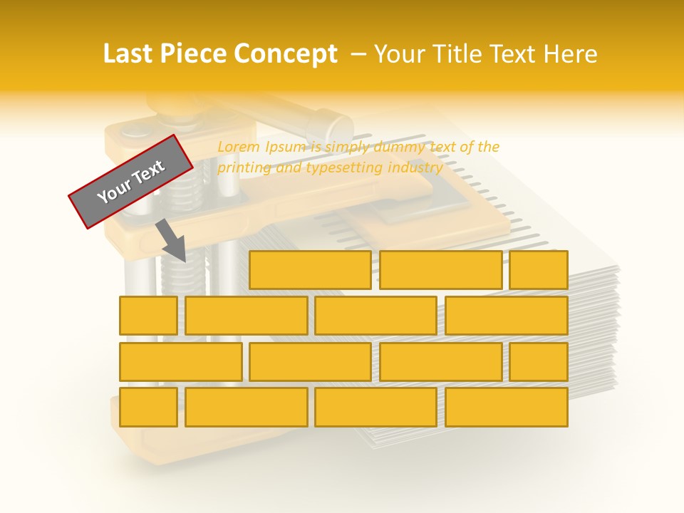 A Bunch Of Yellow And Silver Objects On A White Background PowerPoint Template