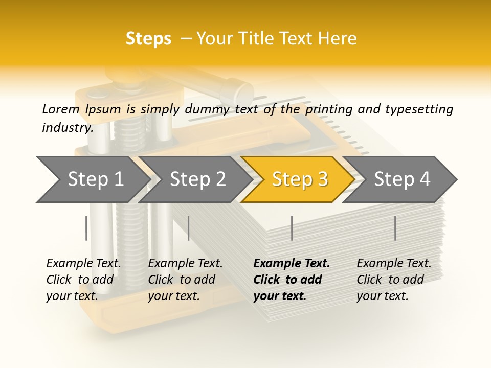 A Bunch Of Yellow And Silver Objects On A White Background PowerPoint Template