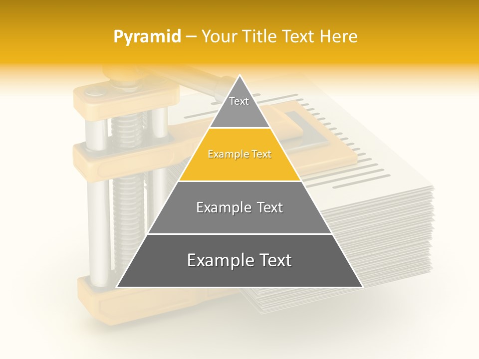 A Bunch Of Yellow And Silver Objects On A White Background PowerPoint Template