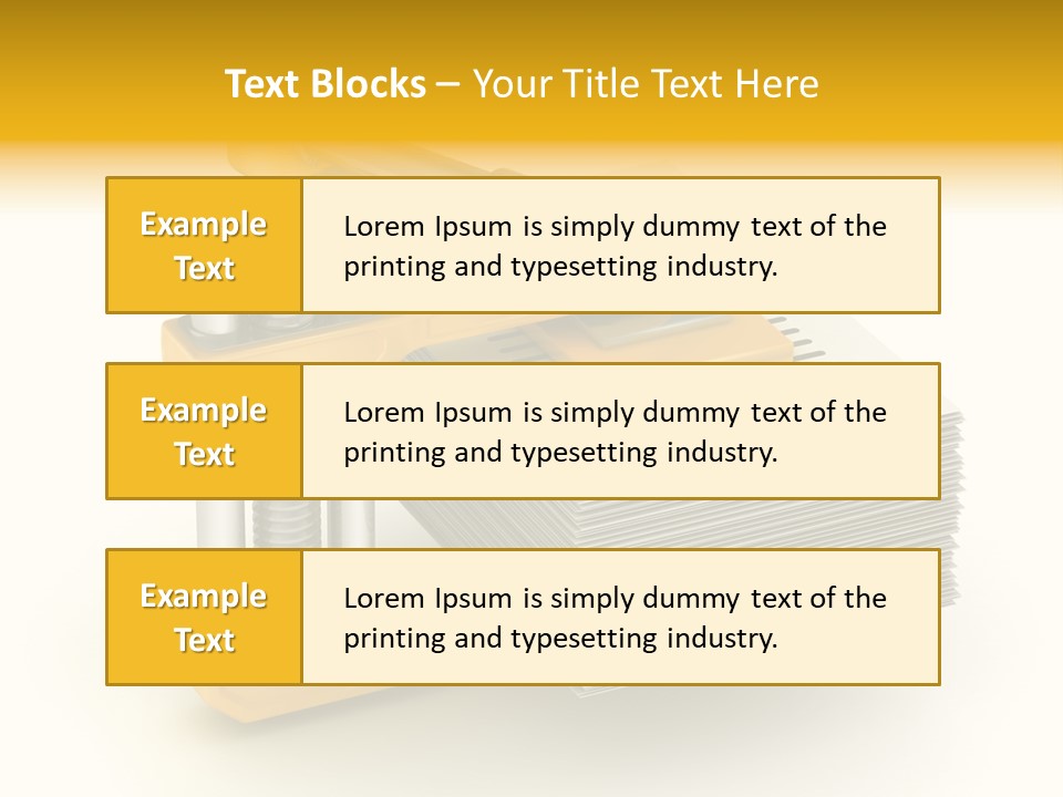 A Bunch Of Yellow And Silver Objects On A White Background PowerPoint Template