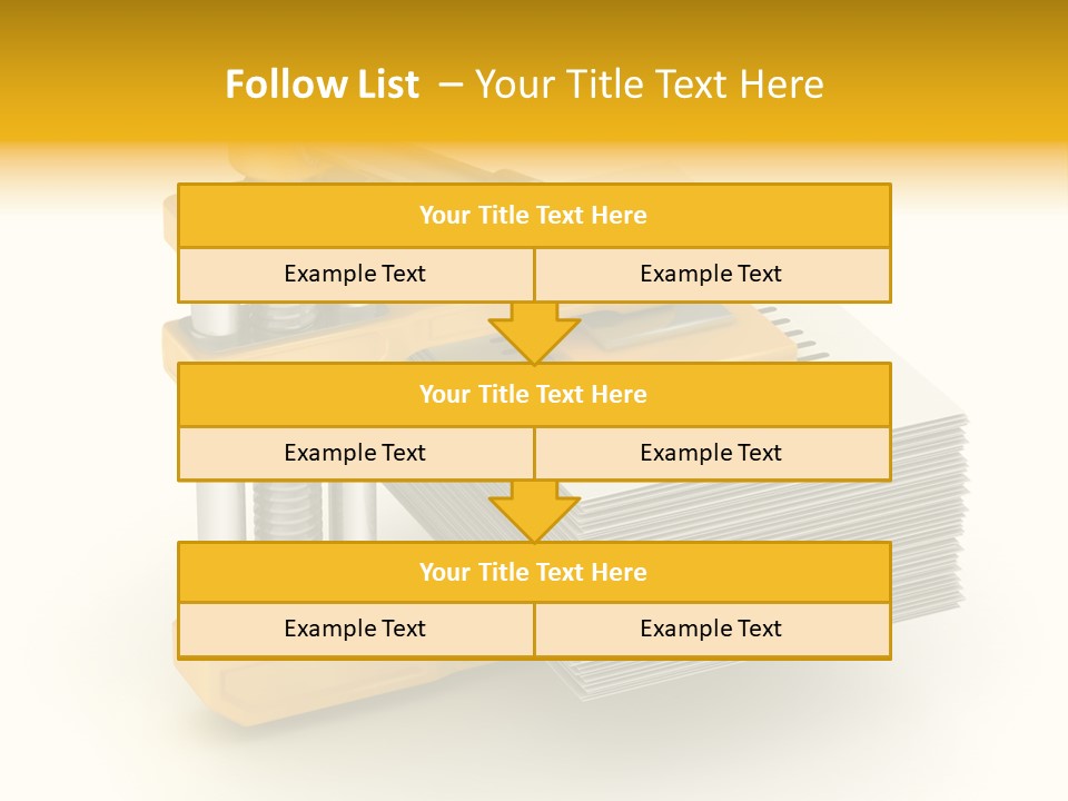 A Bunch Of Yellow And Silver Objects On A White Background PowerPoint Template