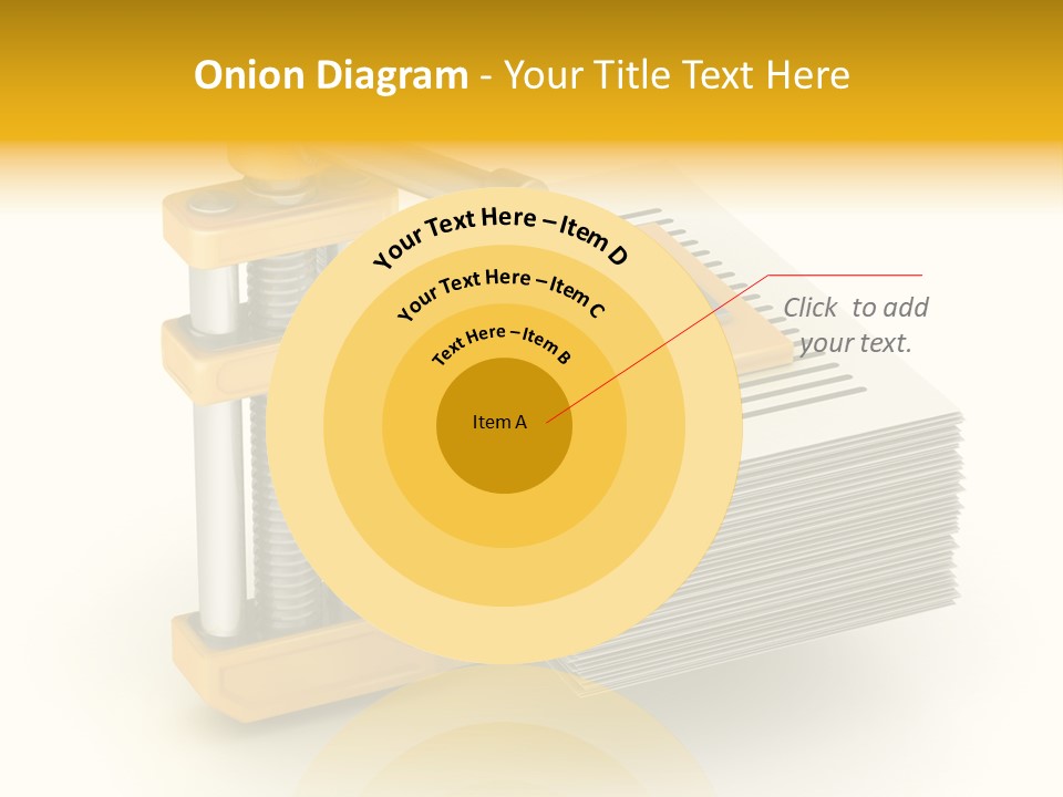 A Bunch Of Yellow And Silver Objects On A White Background PowerPoint Template