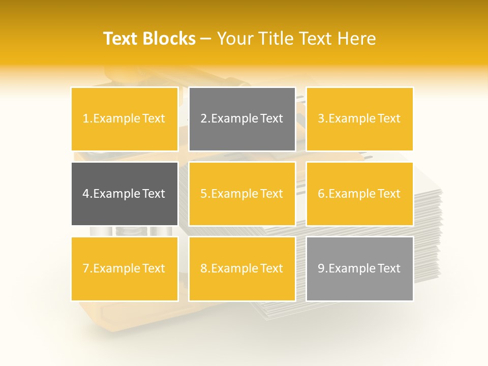 A Bunch Of Yellow And Silver Objects On A White Background PowerPoint Template