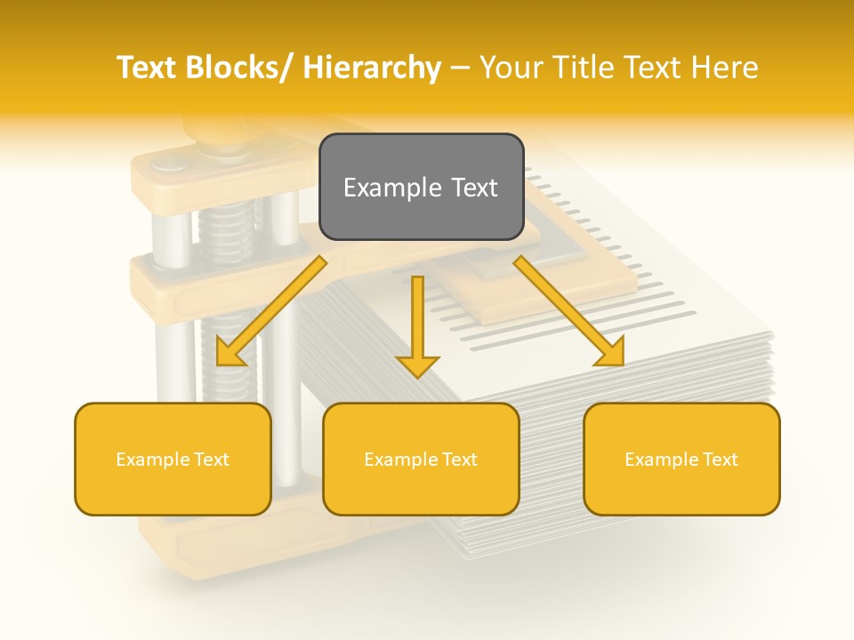 A Bunch Of Yellow And Silver Objects On A White Background PowerPoint Template