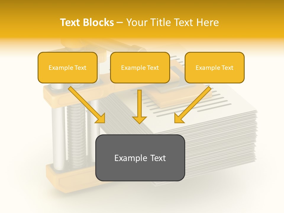 A Bunch Of Yellow And Silver Objects On A White Background PowerPoint Template