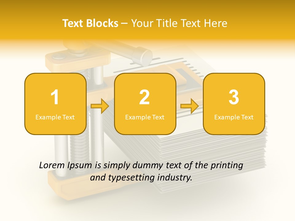 A Bunch Of Yellow And Silver Objects On A White Background PowerPoint Template