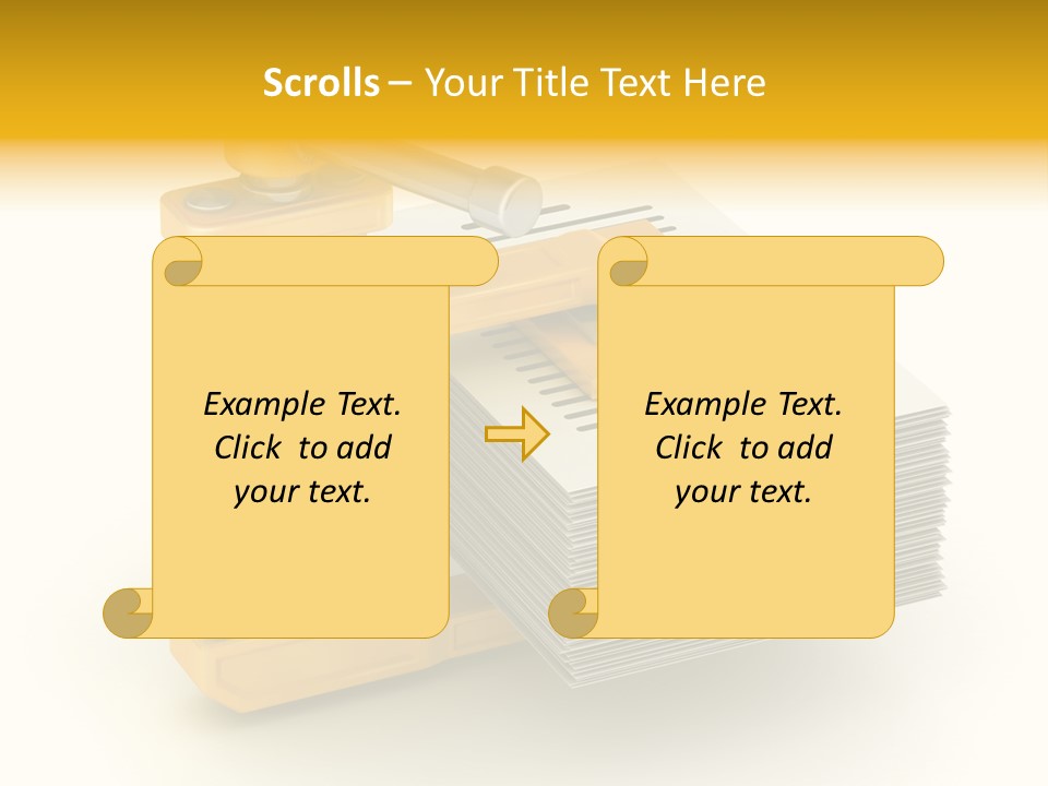 A Bunch Of Yellow And Silver Objects On A White Background PowerPoint Template