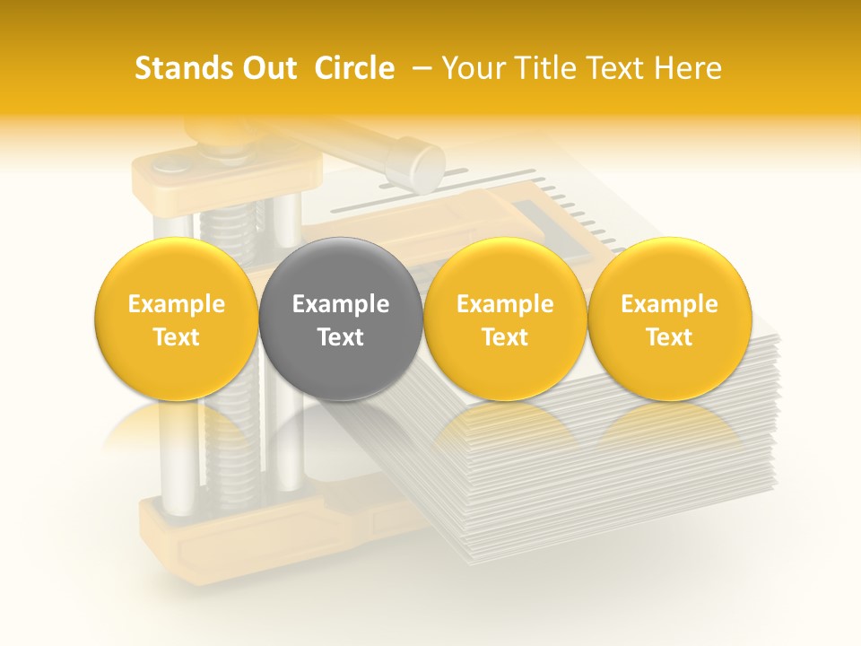 A Bunch Of Yellow And Silver Objects On A White Background PowerPoint Template