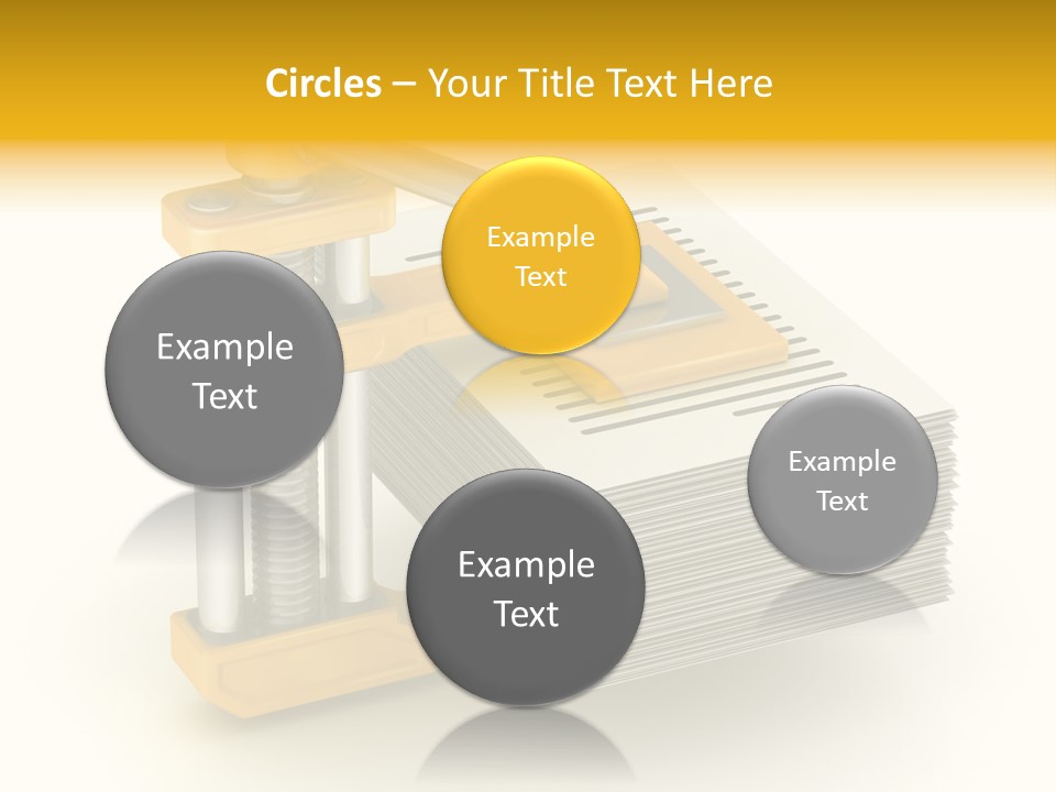 A Bunch Of Yellow And Silver Objects On A White Background PowerPoint Template