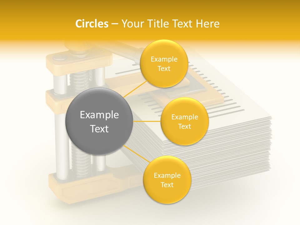 A Bunch Of Yellow And Silver Objects On A White Background PowerPoint Template