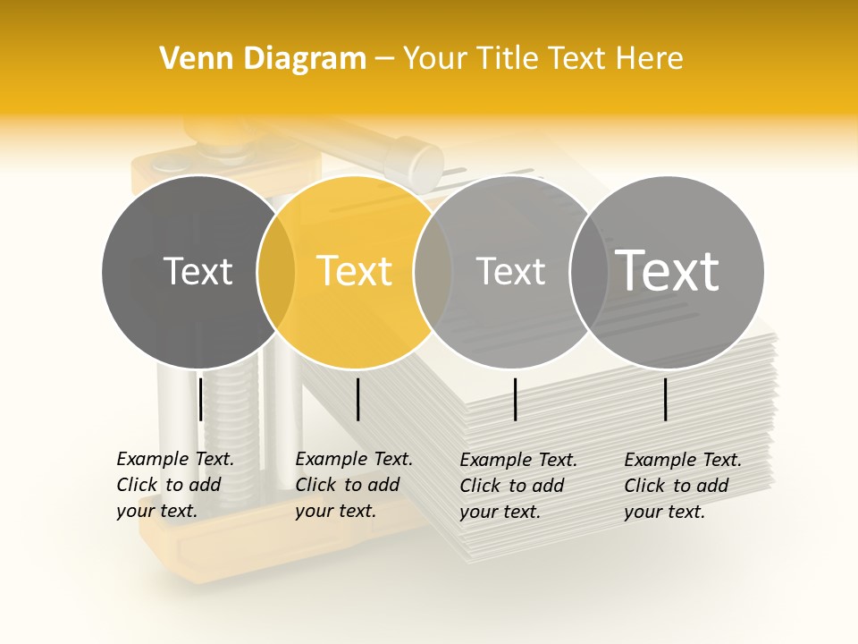 A Bunch Of Yellow And Silver Objects On A White Background PowerPoint Template