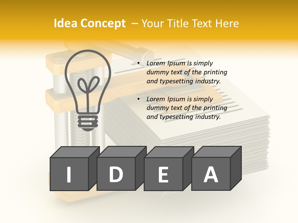 A Bunch Of Yellow And Silver Objects On A White Background PowerPoint Template