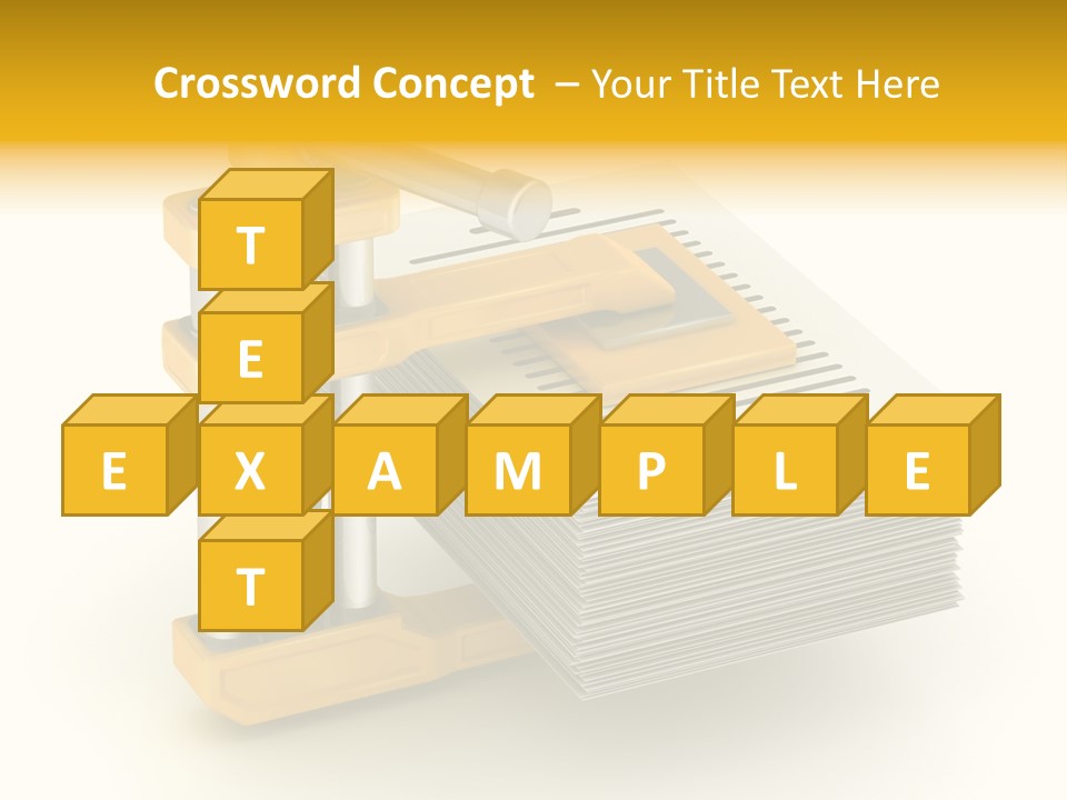 A Bunch Of Yellow And Silver Objects On A White Background PowerPoint Template