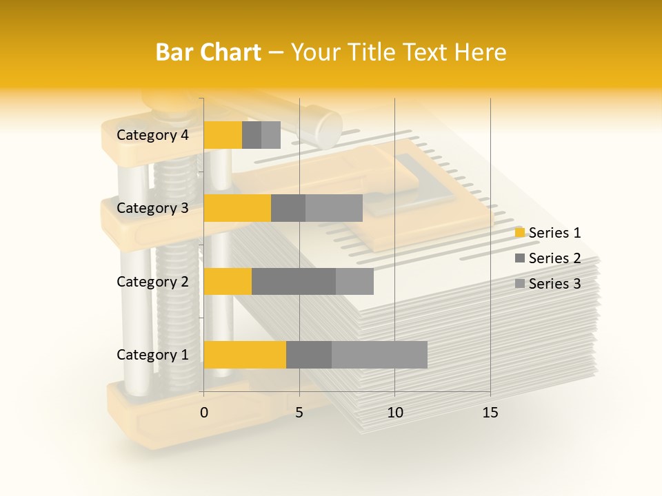 A Bunch Of Yellow And Silver Objects On A White Background PowerPoint Template