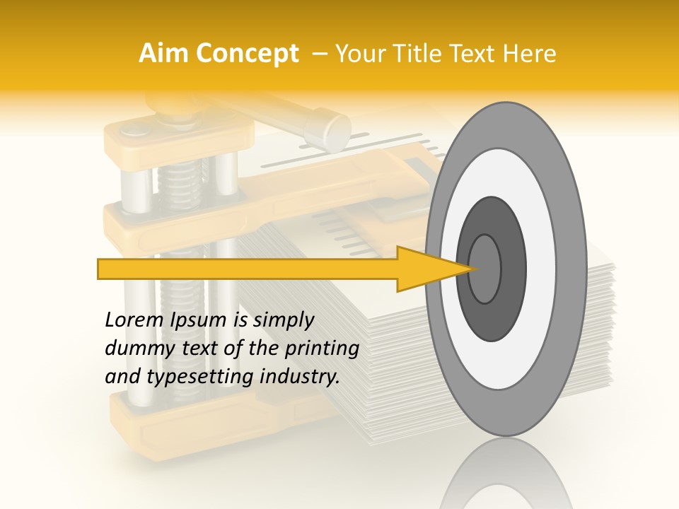 A Bunch Of Yellow And Silver Objects On A White Background PowerPoint Template