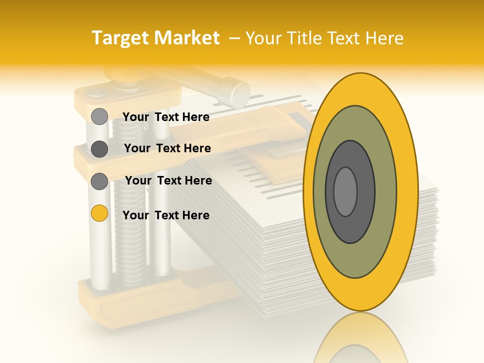 A Bunch Of Yellow And Silver Objects On A White Background PowerPoint Template